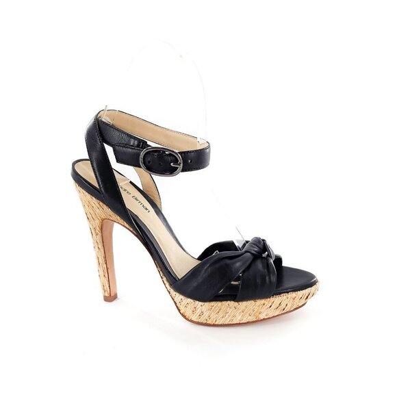 ALEXANDRE BIRMAN NWOB Black Leather Ankle Strap Platform Sandals Heels - Picture 1 of 12